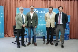 Elio Gallego, Santiago Abascal, Enrique García-Máiquez, Fernando Nistal en los Cursos de Verano CEU-María Cristina