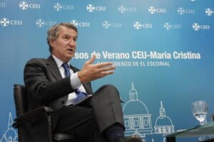 Alberto Núñez Feijóo, ha participado hoy en los Cursos de Verano CEU-María Cristina en San Lorenzo de El Escorial